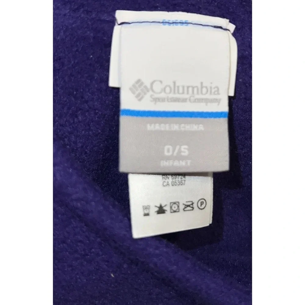 New Columbia Infant Pigtail Hat Infant One Size‎ Purple/Blue Winter Fleece Cap